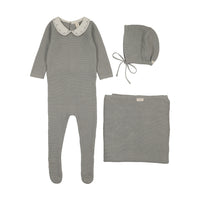 LILETTE EMBROIDERED KNIT COLLAR LAYETTE SET