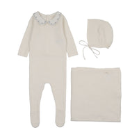 LILETTE EMBROIDERED KNIT COLLAR LAYETTE SET