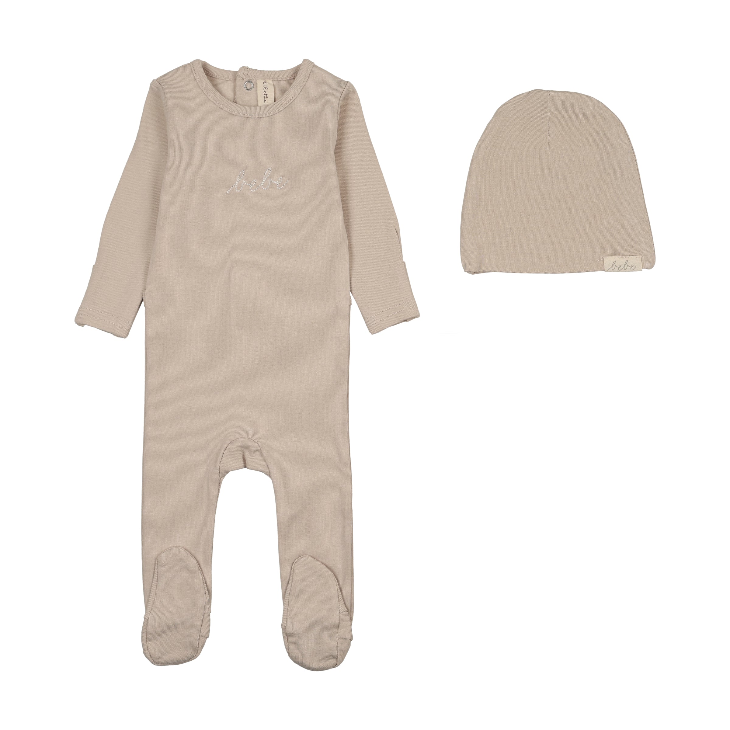 LILETTE TAKE ME HOME BEBE FOOTIE + BONNET SET