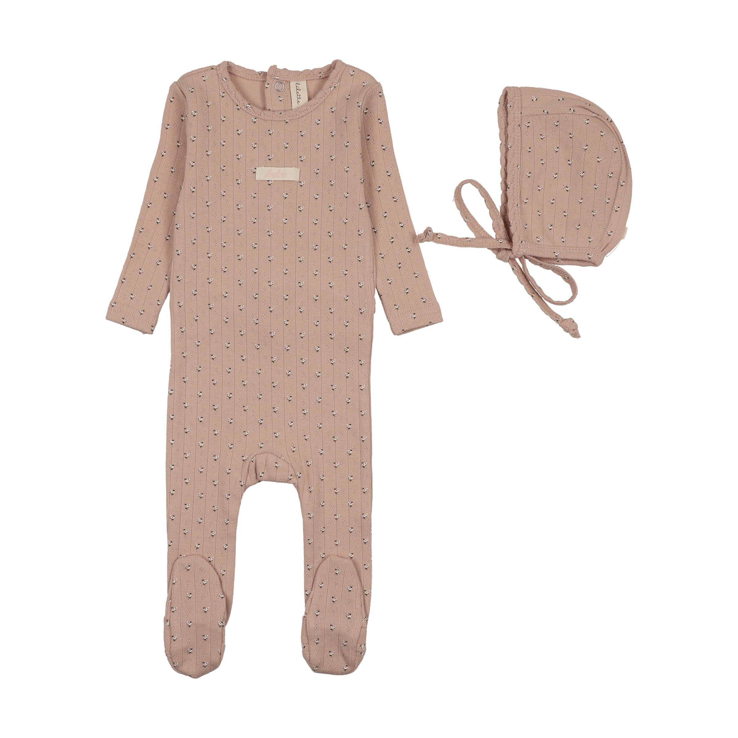 LILETTE FLORET PRINT FOOTIE + BEANIE SET