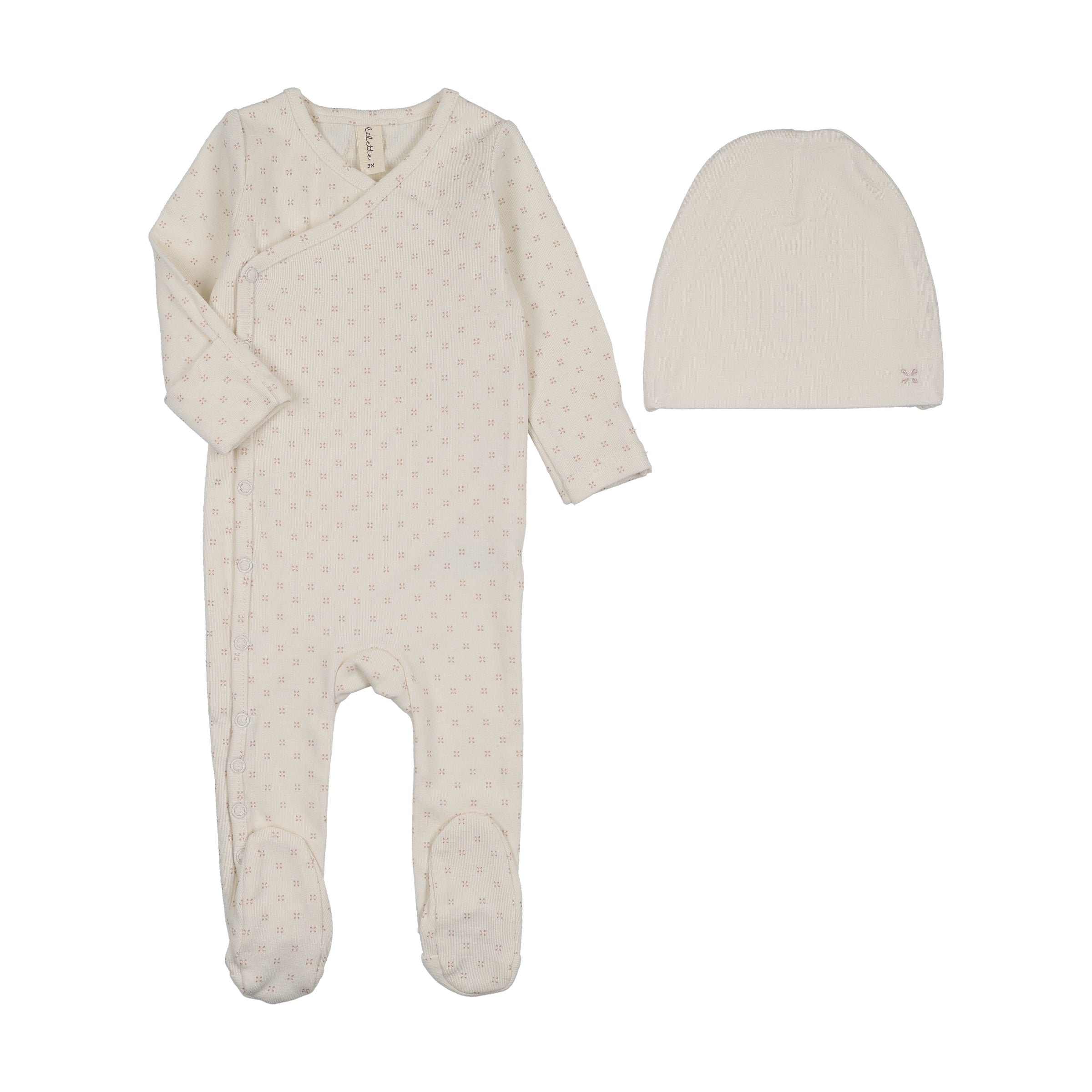 LILETTE TAKE ME HOME CLOVER FOOTIE + BONNET SET