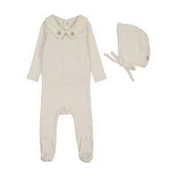 LILETTE SWEETHEART COLLAR FOOTIE + BEANIE SET