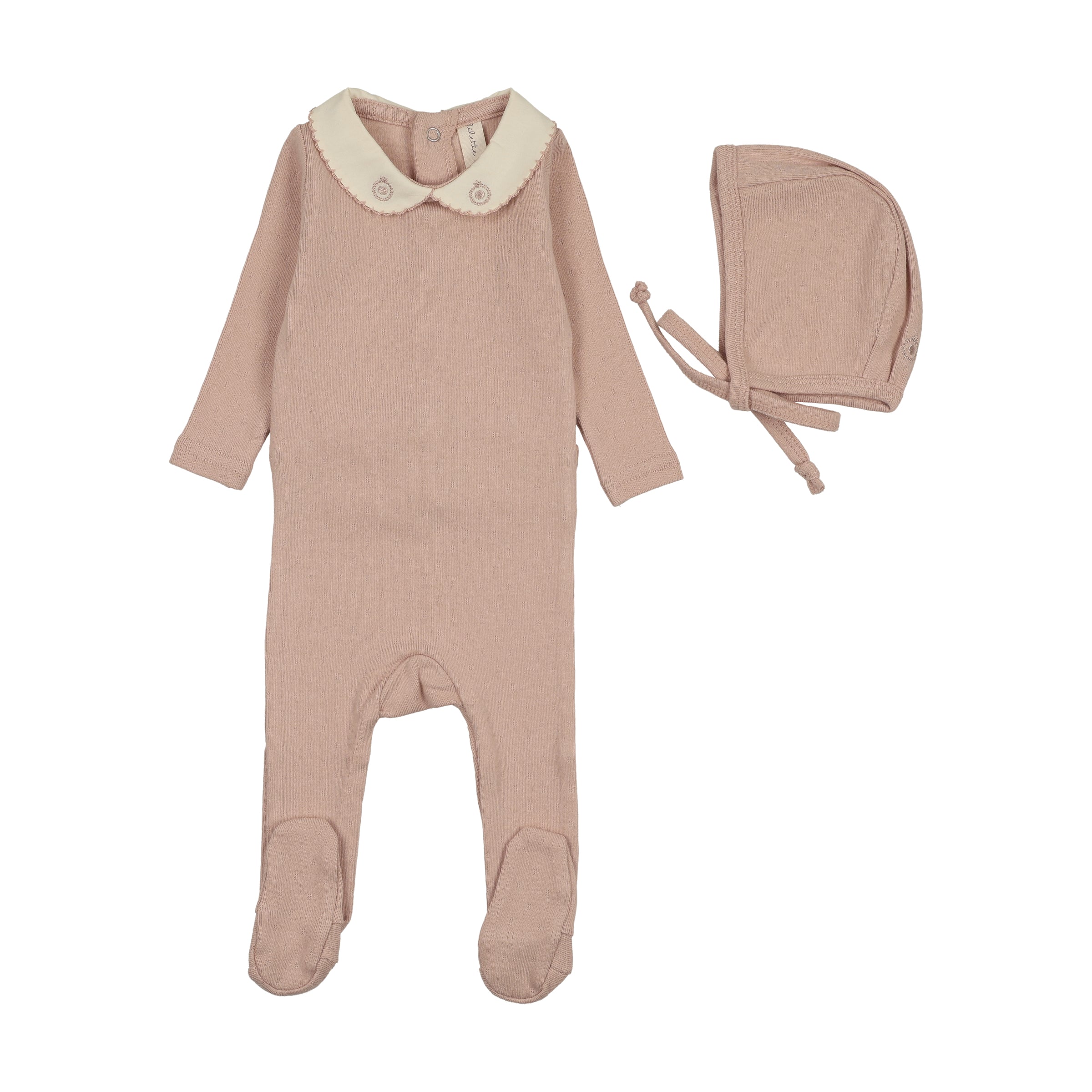 LILETTE SWEETHEART COLLAR FOOTIE + BEANIE SET