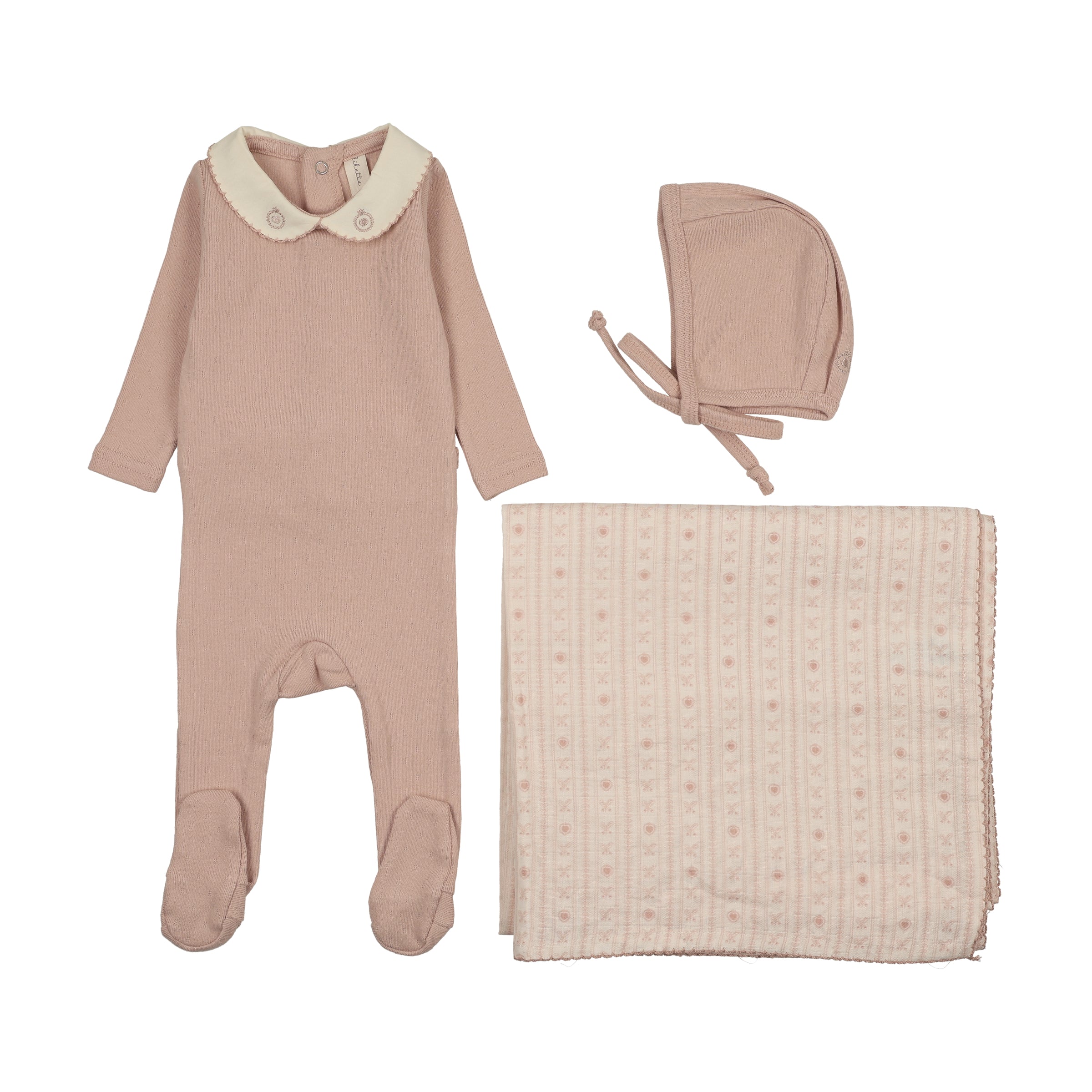 LILETTE SWEETHEART COLLAR LAYETTE 3PC SET