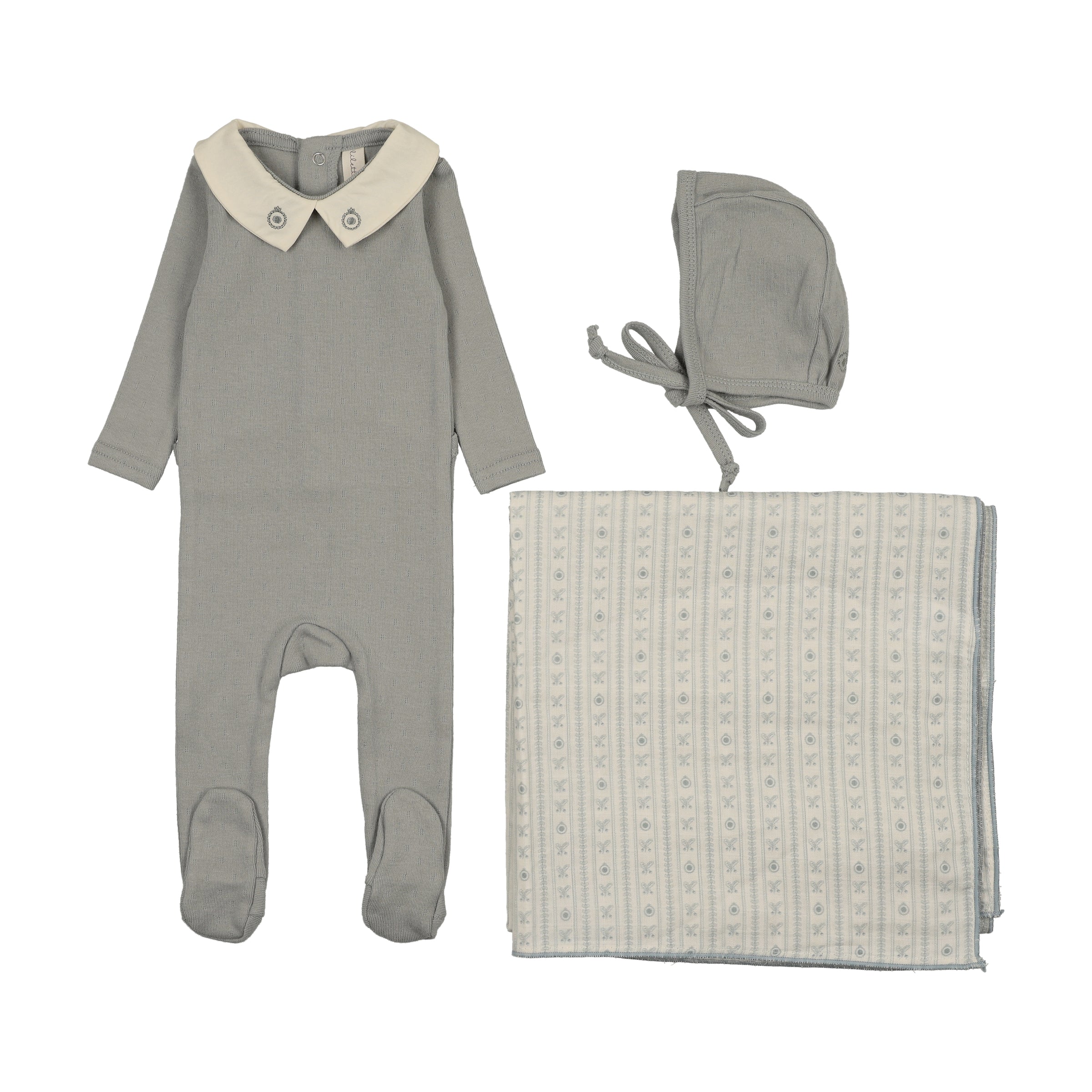 LILETTE SWEETHEART COLLAR LAYETTE 3PC SET