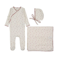 LILETTE CHERRY SCALLOP LAYETTE 3PC SET