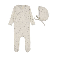 LILETTE CHERRY SCALLOP FOOTIE + BEANIE SET