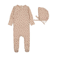 LILETTE PRINT WRAPOVER FOOTIE + BONNET SET