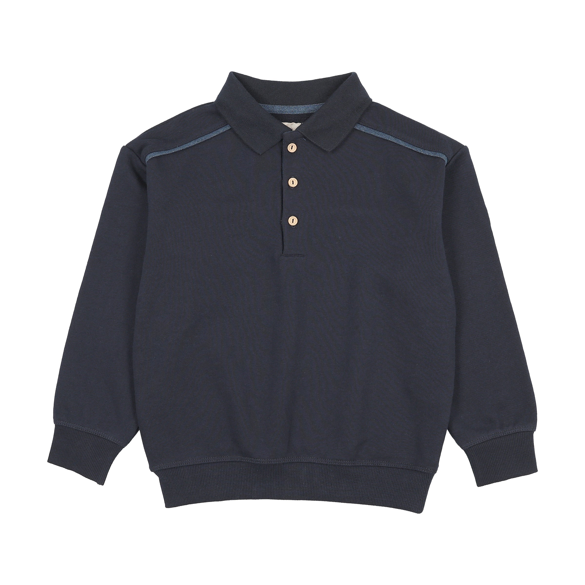 ANALOGIE SWEET CAMPAIGN DENIM TRIM POLO SWEATSHIRT