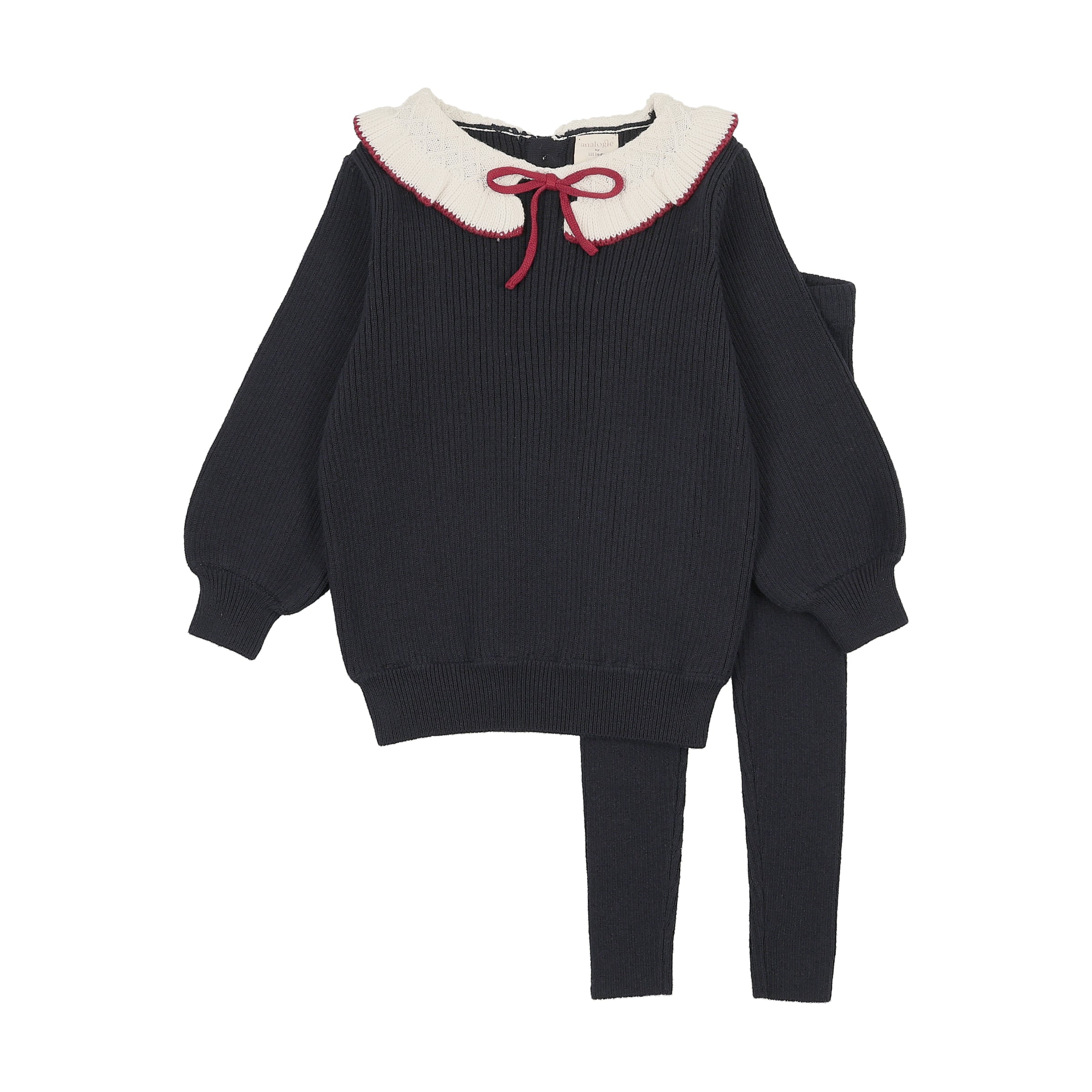 ANALOGIE RUFFLE COLLAR KNIT GIRLS 2PC SET