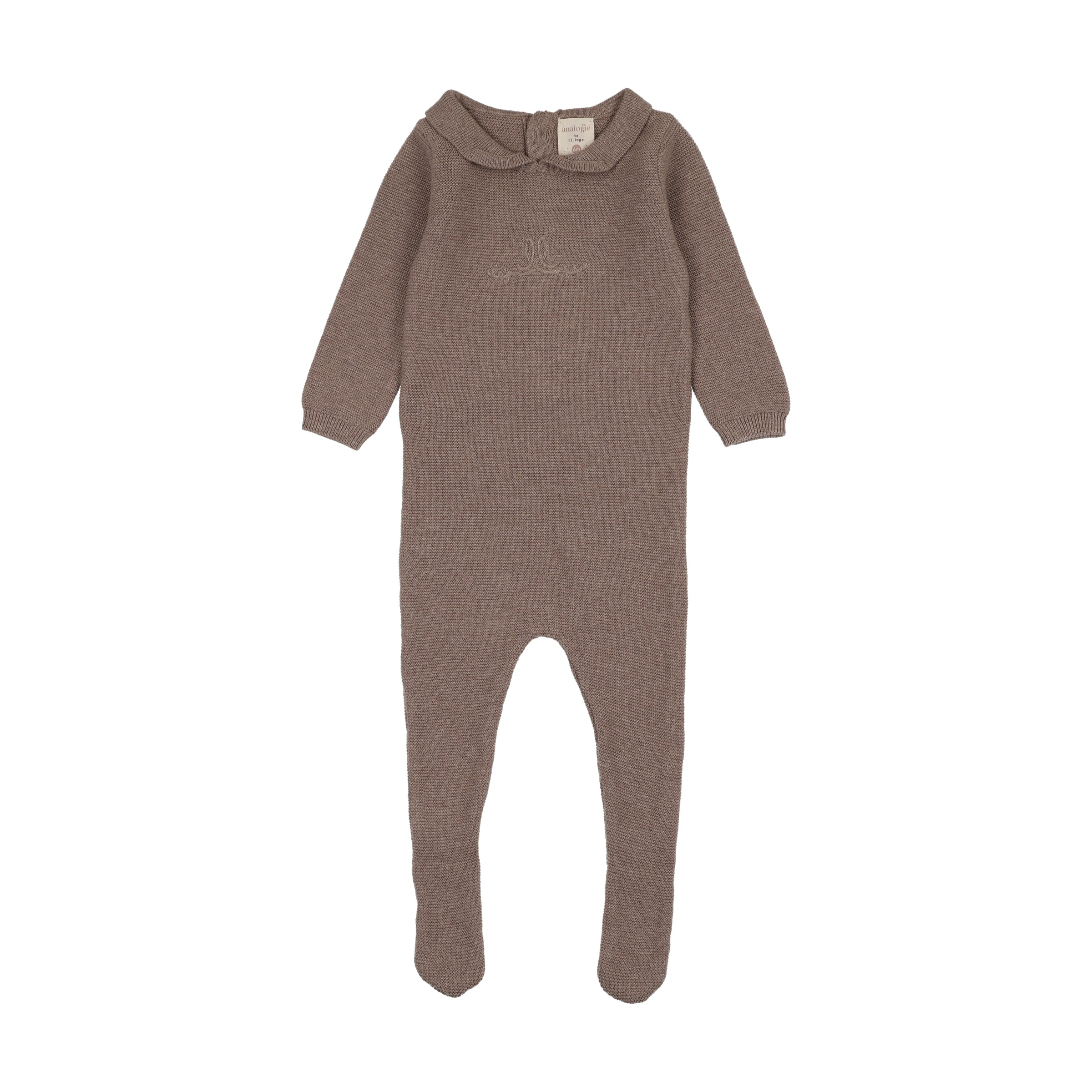 ANALOGIE KNIT EMBROIDERED FOOTIE