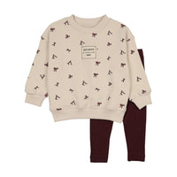 ANALOGIE BOW PRINT SWEATSHIRT 2PC SET
