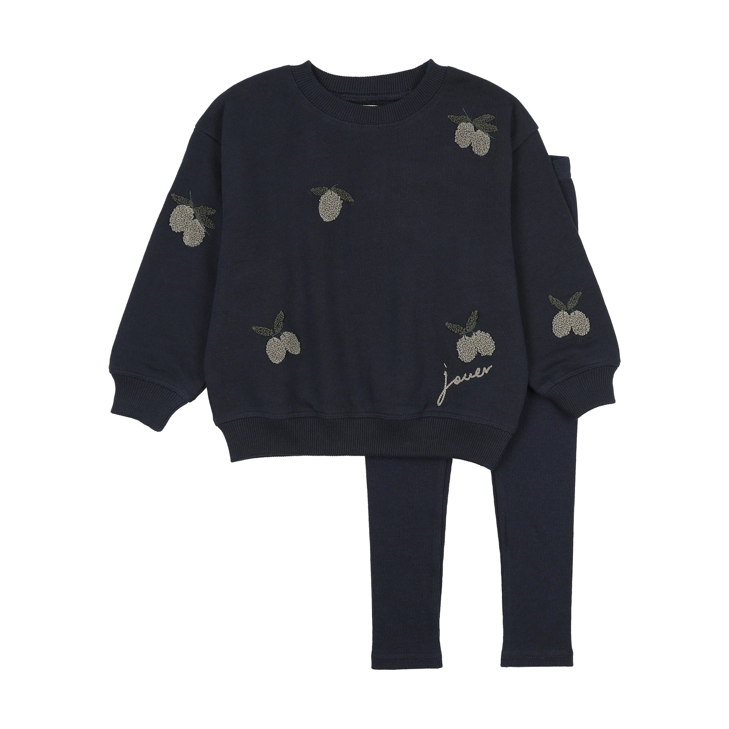 ANALOGIE OLIVE PATCH SWEATSHIRT 2PC SET