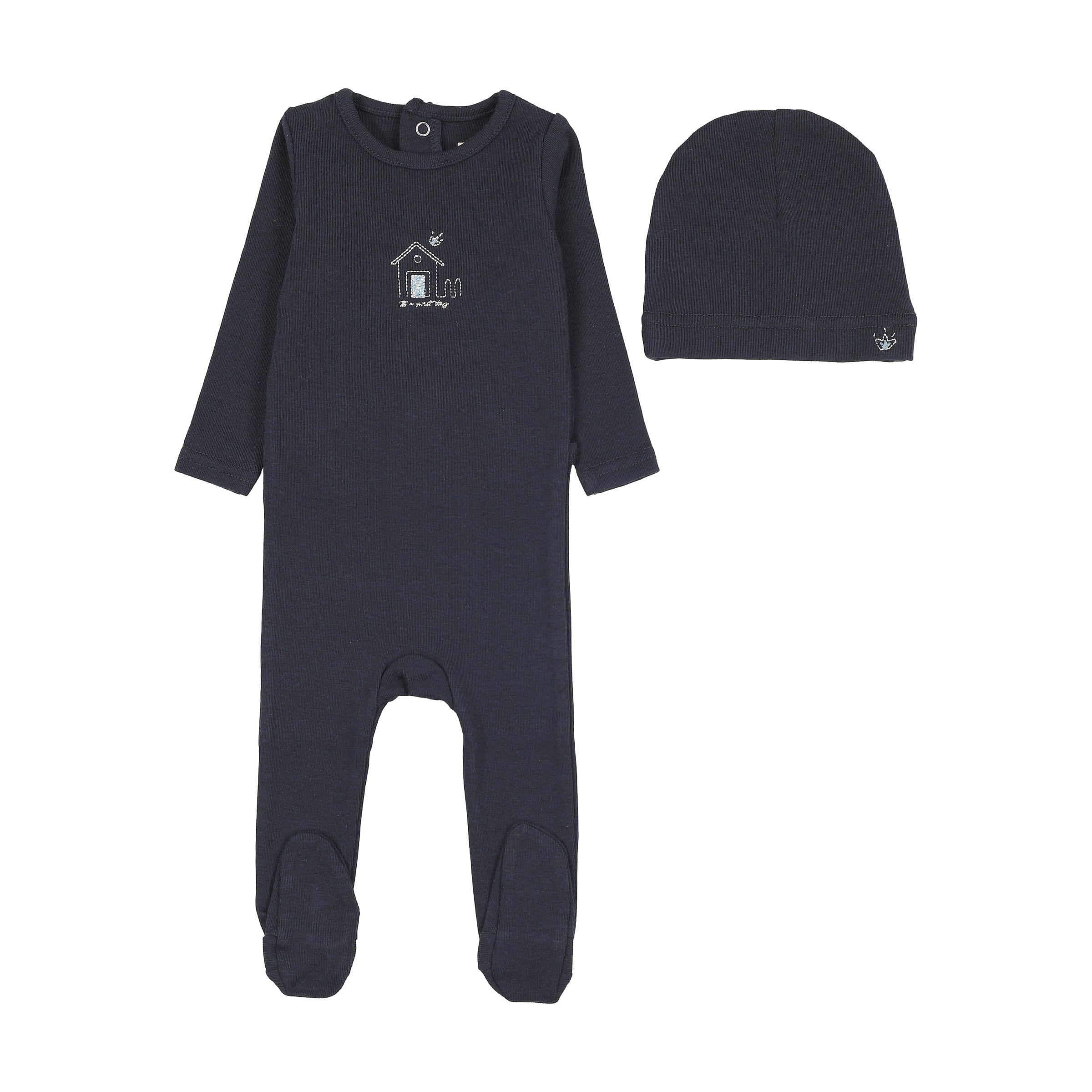ANALOGIE SWEET CAMPAIGN BOYS EMBR. FOOTIE + BEANIE SET