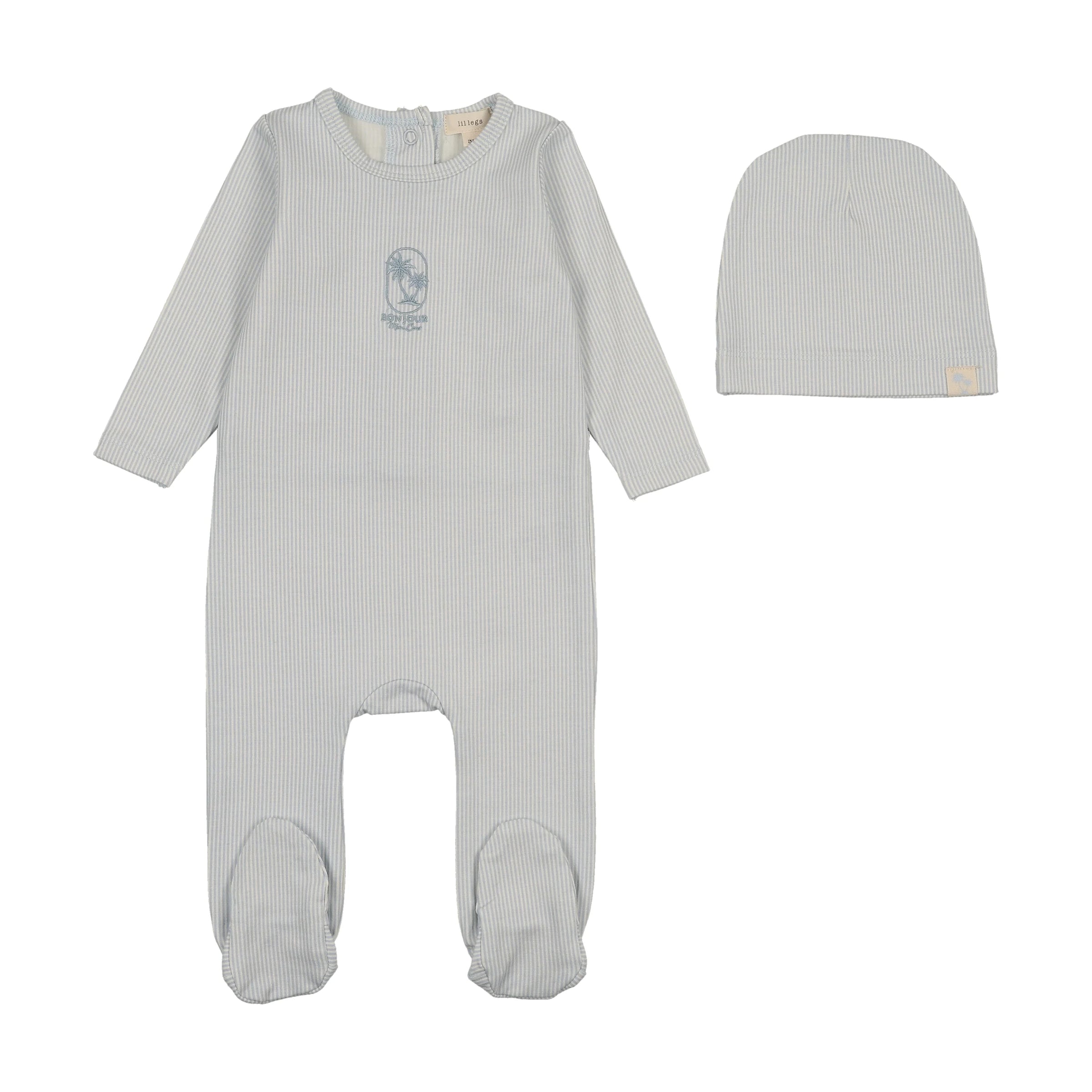 LIL LEGS SAILOR STRIPE FOOTIE + BEANIE
