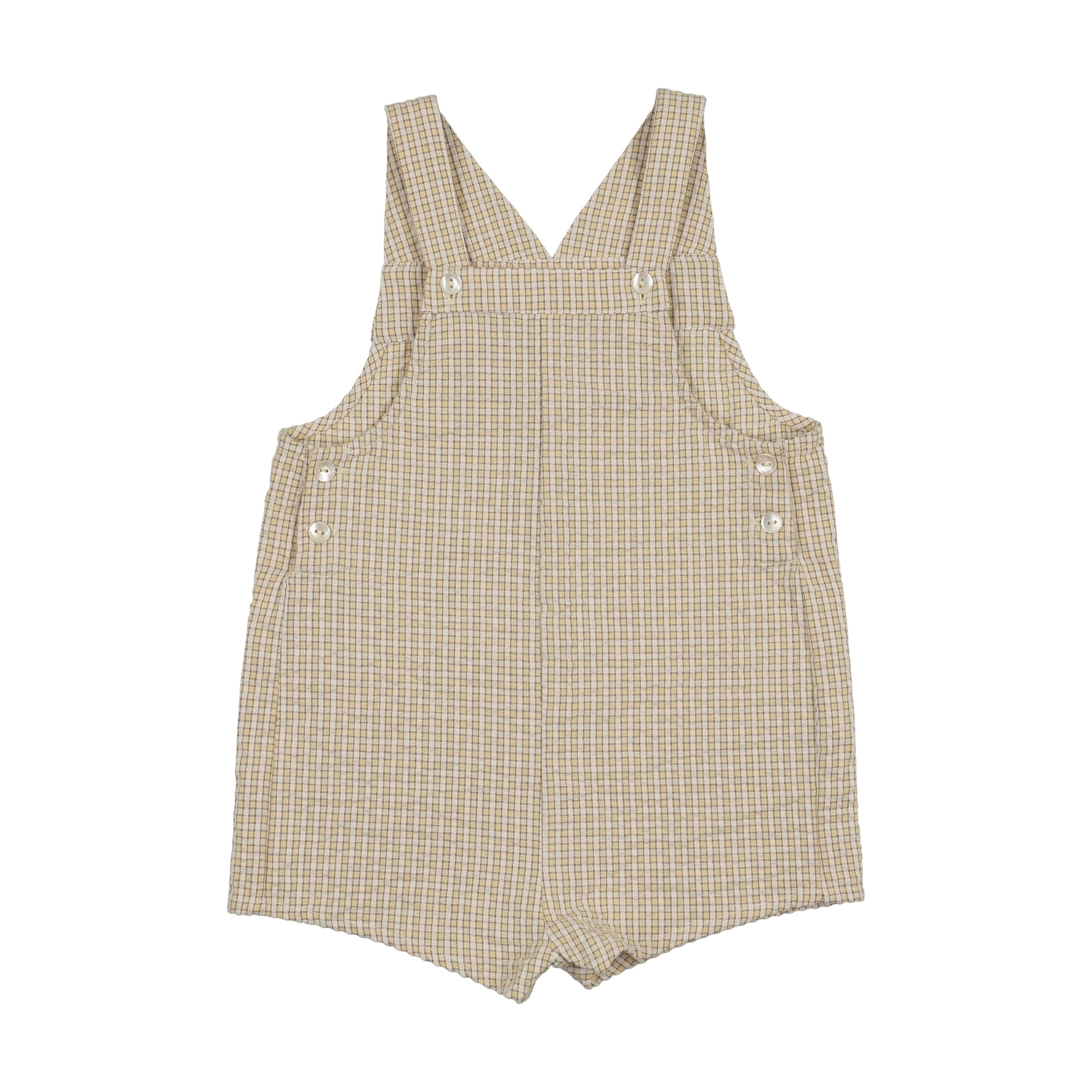 ANALOGIE SUNNY BLOSSOM OVERALLS YELLOW MINI PLAID