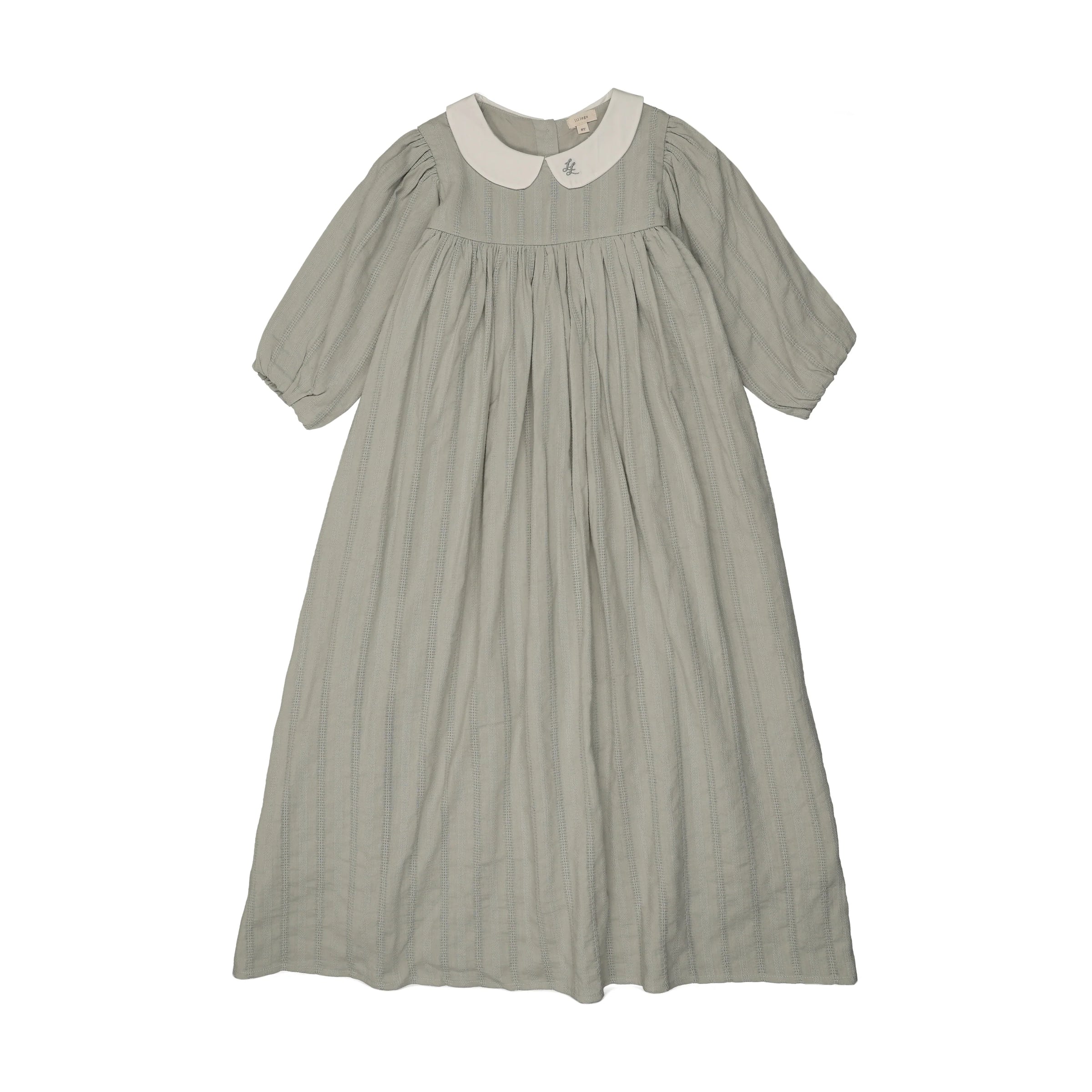 LIL LEGS EMBROIDERED COLLAR 3/4 SLEEVE MAXI