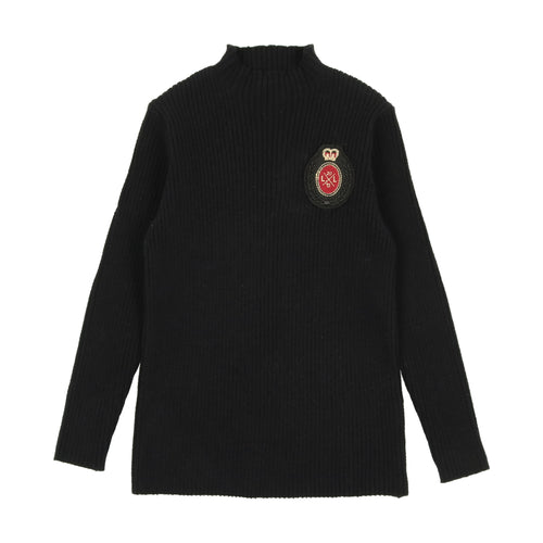 FNS ANALOGIE CREST KNIT FUNNEL NECK SWEATER