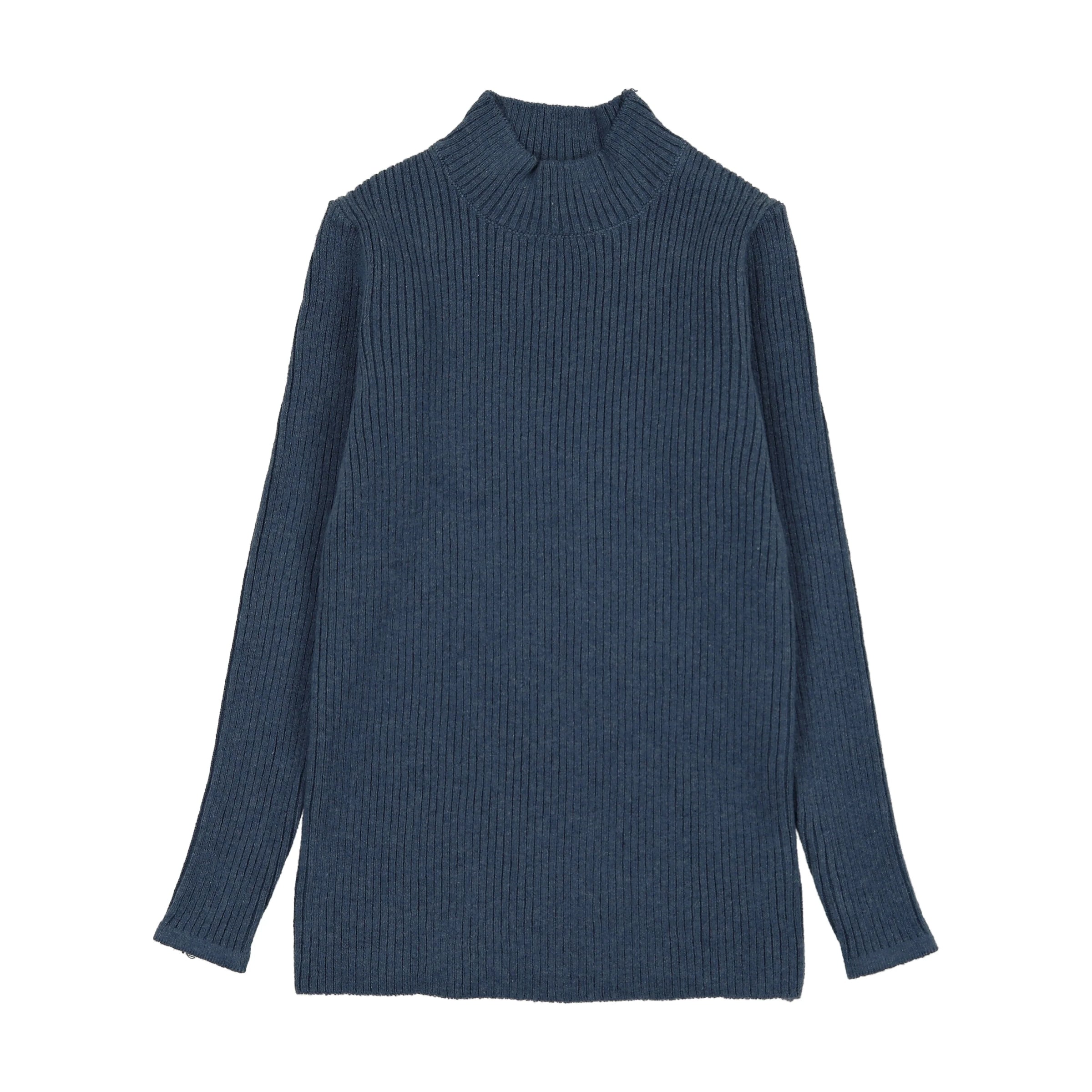 ANALOGIE KNIT LONG SLEEVE MOCKNECK VINTAGE BLUE