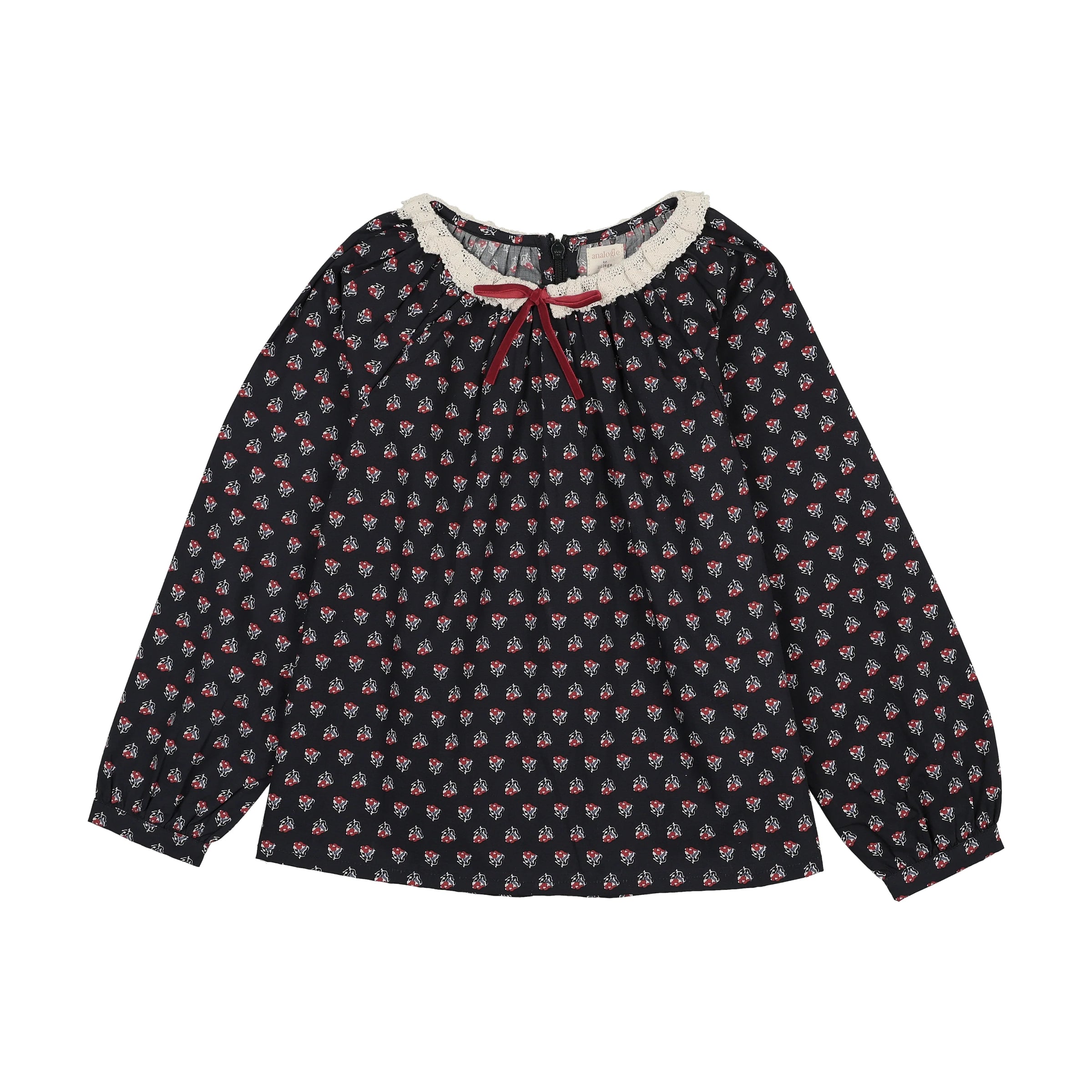 ANALOGIE HOME GARDEN LACE TRIM COLLAR BLOUSE