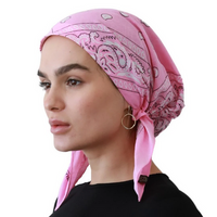 CHERIE PRETIED HEADSCARF BANDANA SHORT TIE
