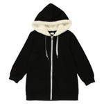 ZHD MANIERE ZIP FAUX FUR HOODIE DRESS