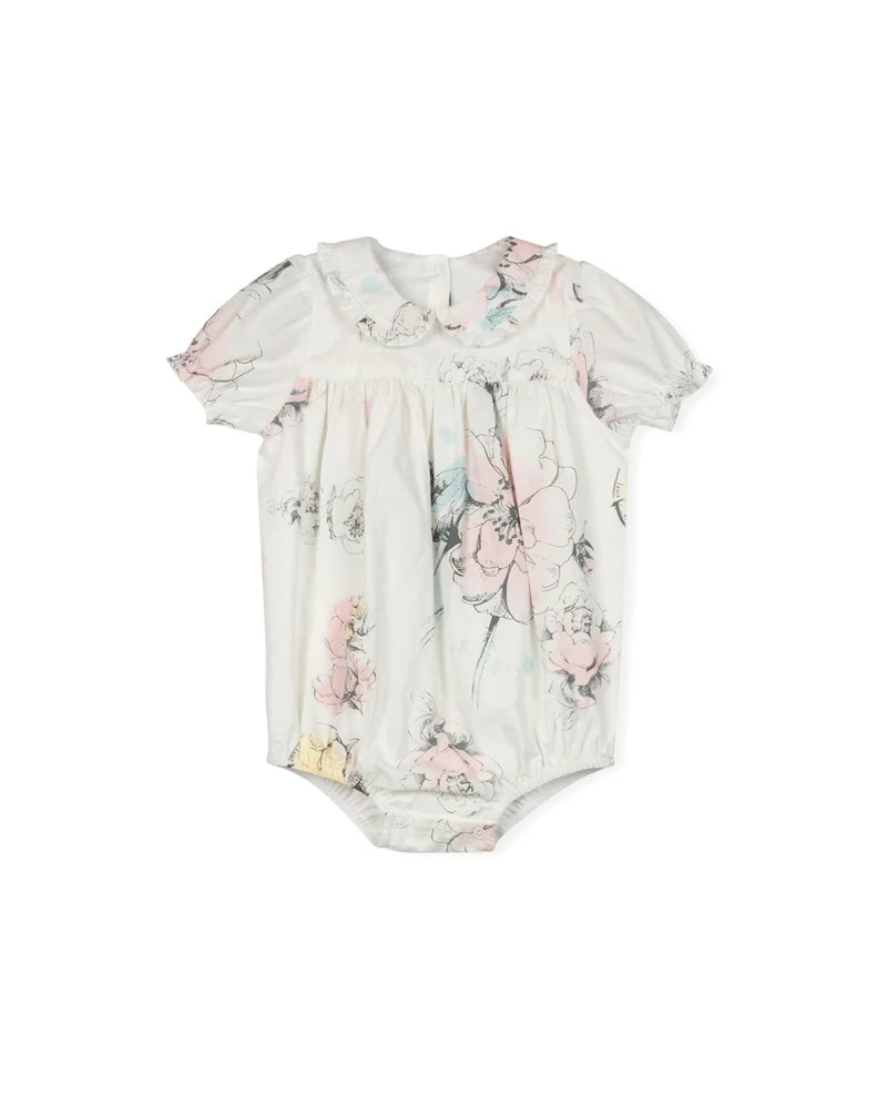 C-25992 ONE CHILD CINDY FLORAL PRINT PASTEL ROMPER