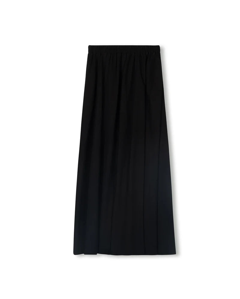 W-24302 MODELLE GATHERED ELASTIC WAIST MAXI DENIM SKIRT