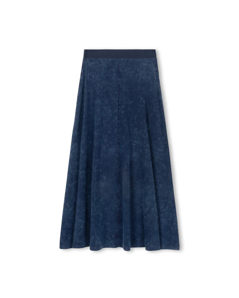 C-26357 VIBE ELASTIC WAIST A-LINE MAXI SKIRT