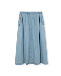 C-24352 VIBE FLOWY MAXI POCKET SKIRT DENIM