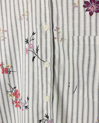 W-25033 HONEST EDIT STRIPE FLOWER BLOUSE