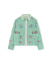 W-24820 TWEED AVERY EMBROIDERED BLOUSE