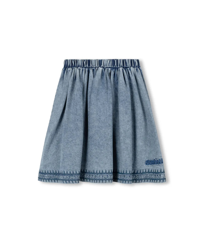 C-24295 PHIL & PHOEBE LEMON DENIM SWEEP DETAIL SKIRT