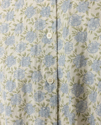 W-25778 SLATE LARGE SLEEVE FLORAL BLOUSE