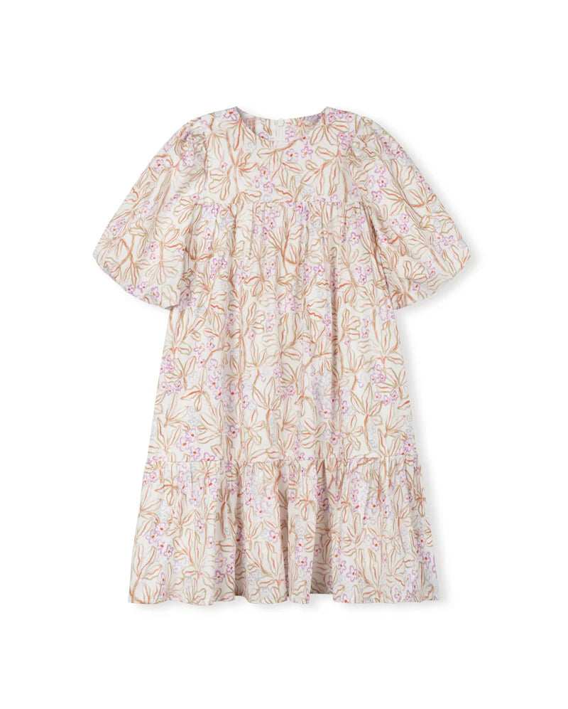 C-25522 PAPILLON FLORAL PAINTED BABYDOLL DRESS