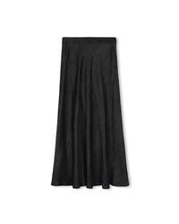 W-26572 SLATE FLOWY CHAMBRAY ALINE SKIRT