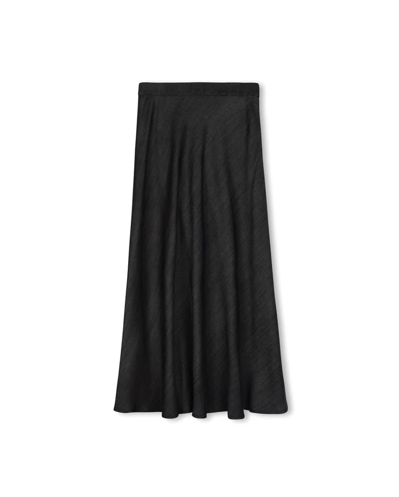 W-26572 SLATE FLOWY CHAMBRAY ALINE SKIRT