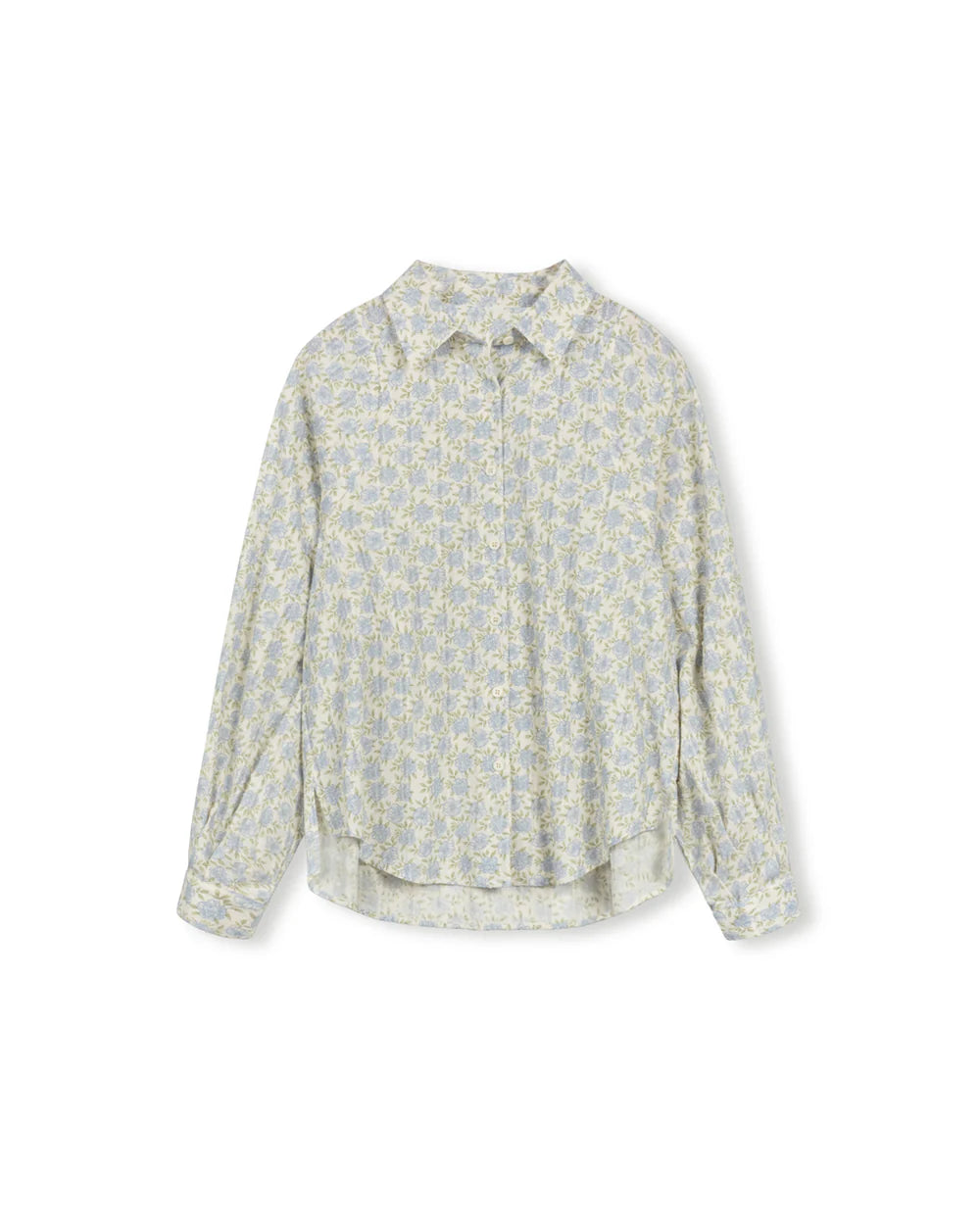 W-25778 SLATE LARGE SLEEVE FLORAL BLOUSE