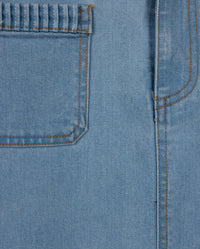 C-24709 VIBE STITCH POCKET TRIM DENIM SKIRT