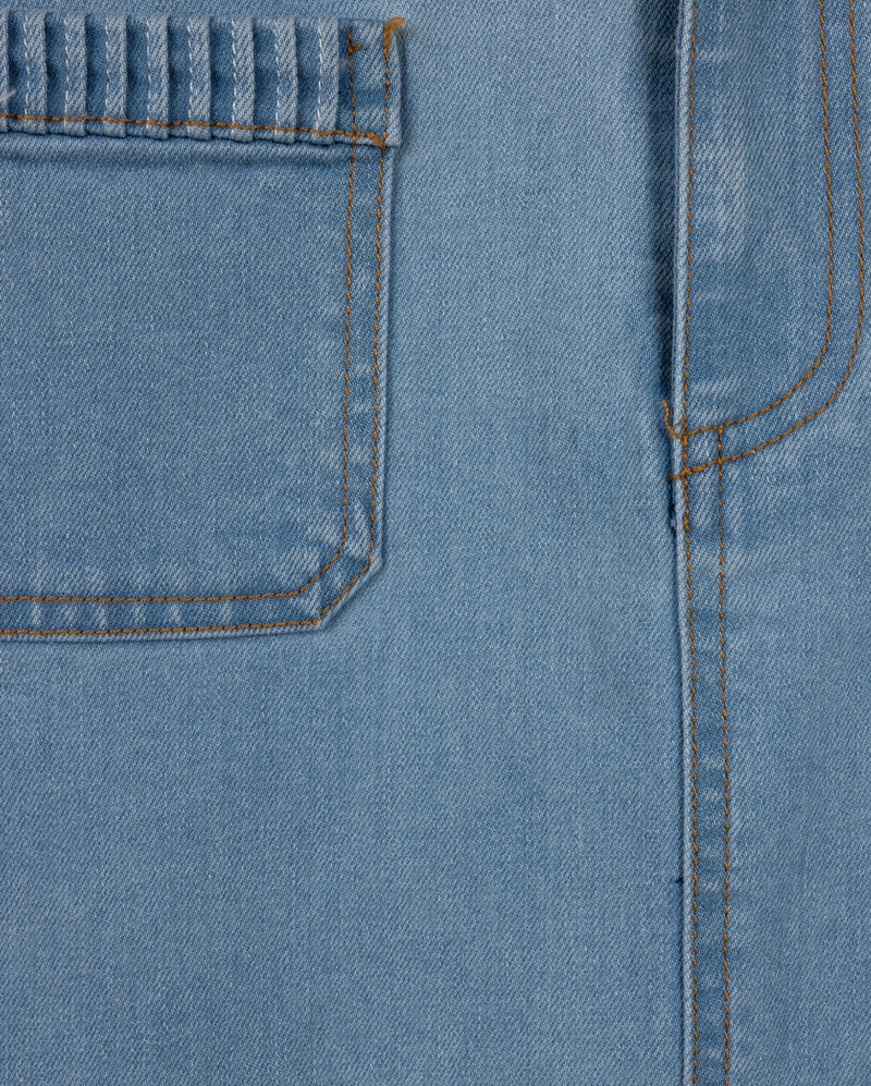 C-24709 VIBE STITCH POCKET TRIM DENIM SKIRT