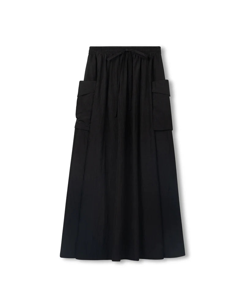 W-26535 SHIFT RAINCOAT CARGO MAXI SKIRT