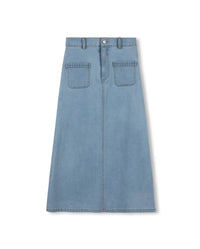 C-24709 VIBE STITCH POCKET TRIM DENIM SKIRT