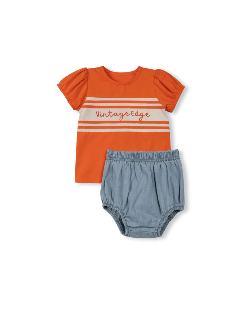 C-26207 PHIL & PHOEBE HAILIE CONTRAST BLOOMER 2PC SET