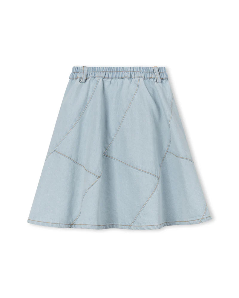 C-24230 CABANA DENIM SEAM  DETAIL CIRCLE SKIRT