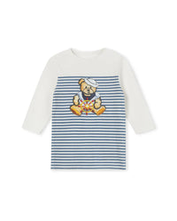 C-24388 PHIL & PHOEBE TEDDY BEAR HALF STRIPE TEE