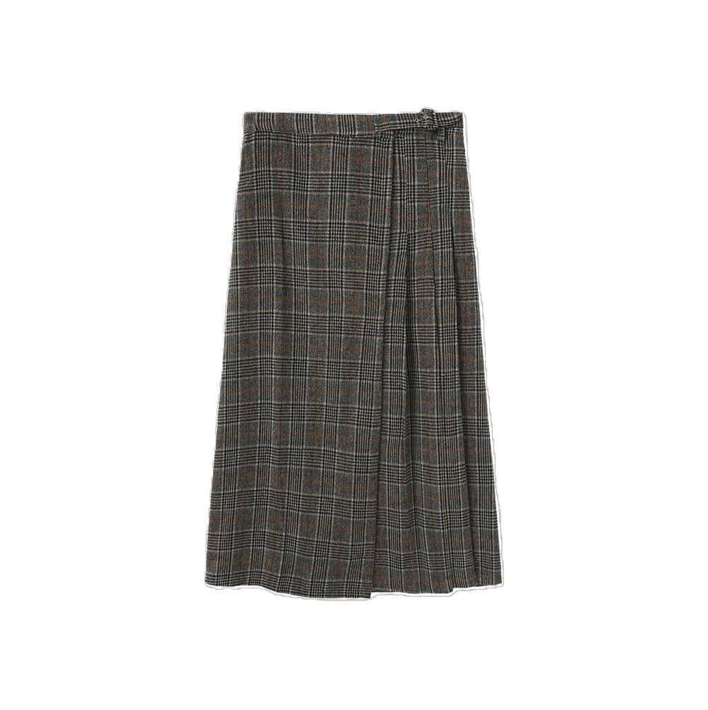 W-27949 STORY PLAID BUCKLE SKIRT
