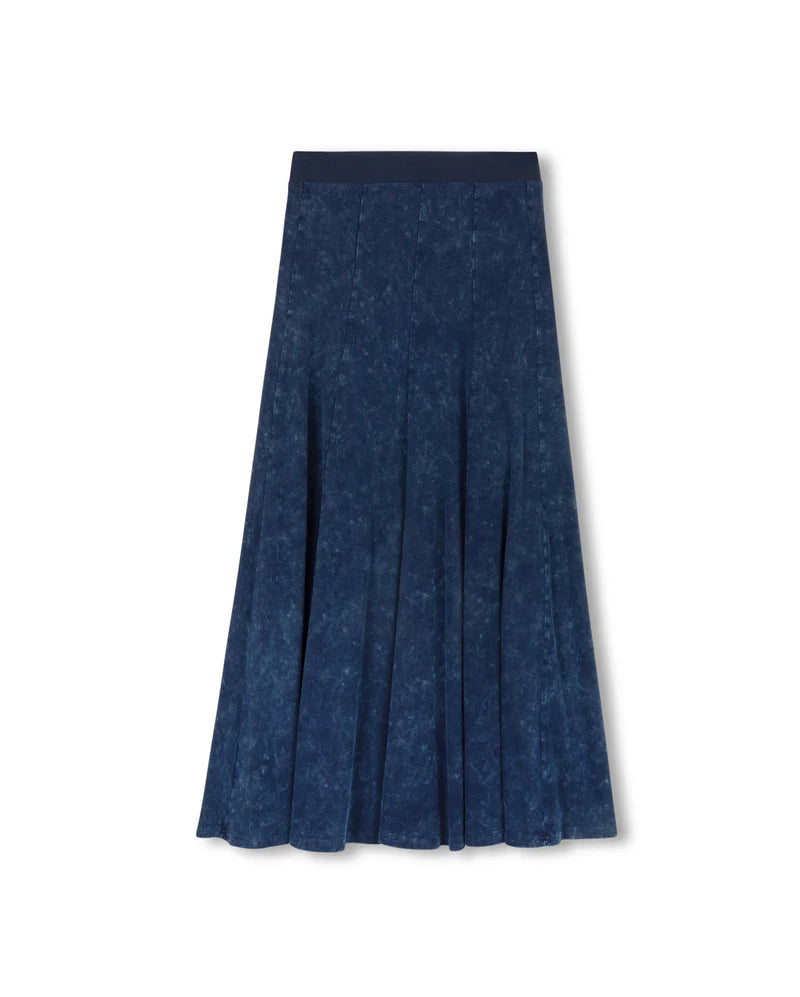 C-26354 VIBE ELASTIC WAIST PANEL MIDI SKIRT