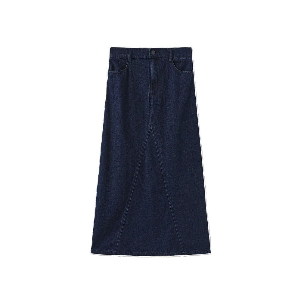 C-28183 VIBE SEAM FLYFRONT DENIM SKIRT