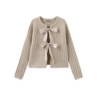 C-27448 / C-27413 TUSTELLO  PLAID SKIRT + KNIT CARDIGAN SET