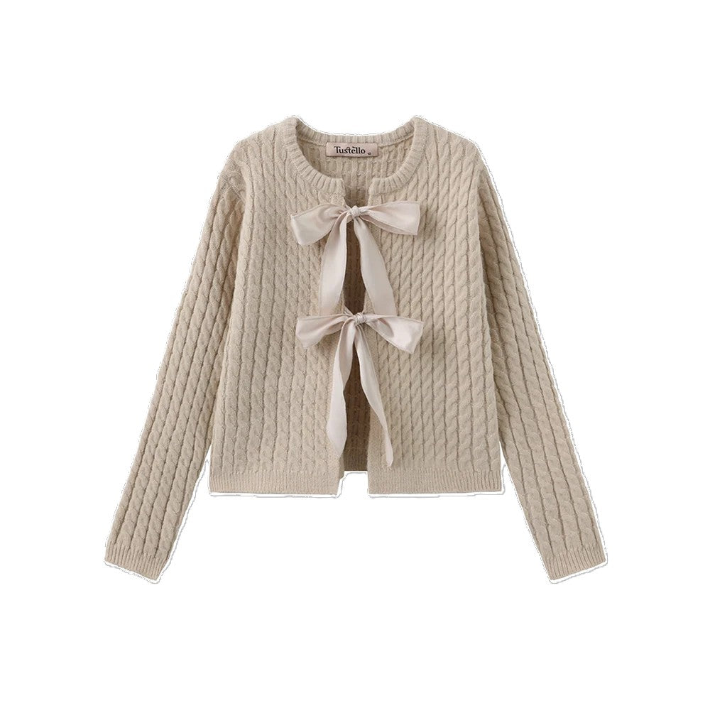 C-27448 / C-27413 TUSTELLO  PLAID SKIRT + KNIT CARDIGAN SET